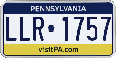 PA license plate LLR1757