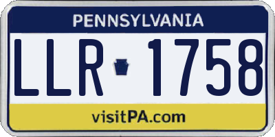 PA license plate LLR1758