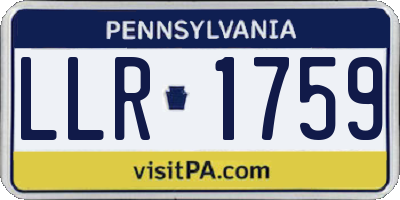 PA license plate LLR1759