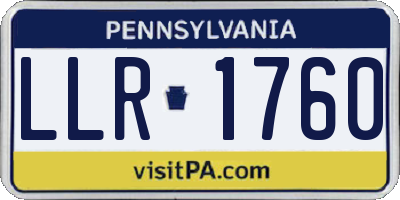 PA license plate LLR1760