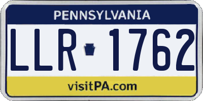 PA license plate LLR1762