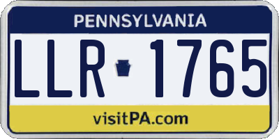 PA license plate LLR1765