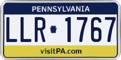 PA license plate LLR1767