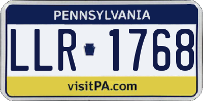 PA license plate LLR1768