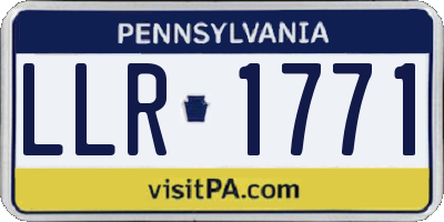 PA license plate LLR1771