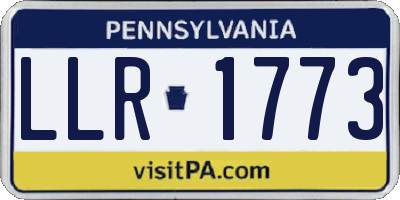PA license plate LLR1773