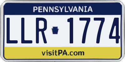 PA license plate LLR1774