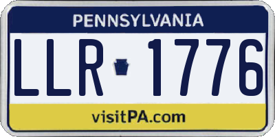 PA license plate LLR1776