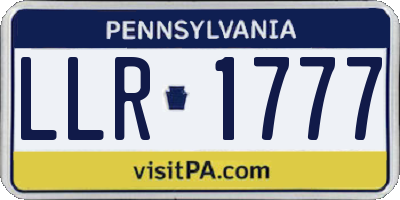 PA license plate LLR1777