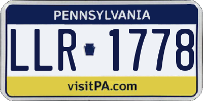 PA license plate LLR1778