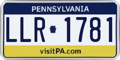 PA license plate LLR1781