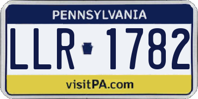 PA license plate LLR1782