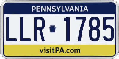 PA license plate LLR1785