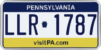 PA license plate LLR1787