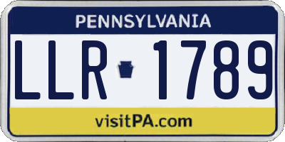 PA license plate LLR1789