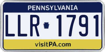 PA license plate LLR1791