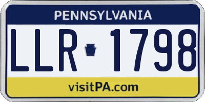 PA license plate LLR1798