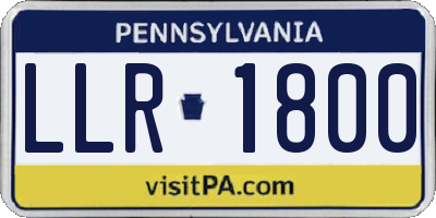 PA license plate LLR1800