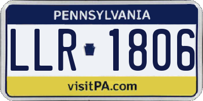 PA license plate LLR1806
