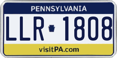 PA license plate LLR1808