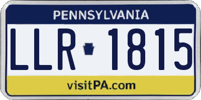 PA license plate LLR1815