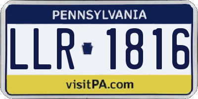 PA license plate LLR1816