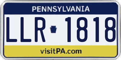 PA license plate LLR1818