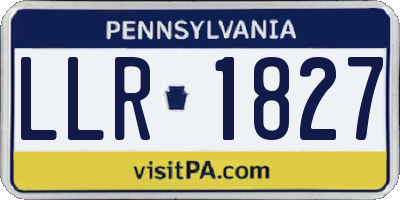 PA license plate LLR1827