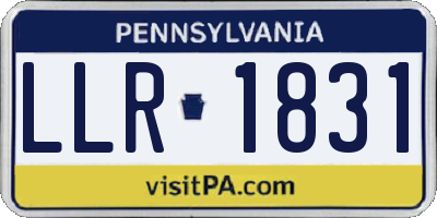 PA license plate LLR1831
