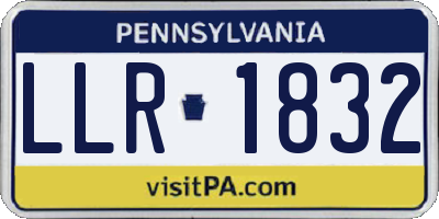 PA license plate LLR1832