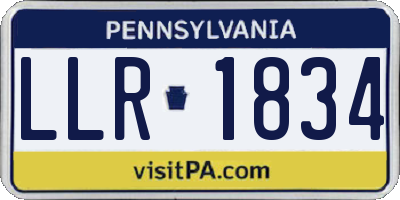 PA license plate LLR1834