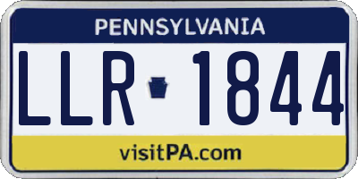 PA license plate LLR1844