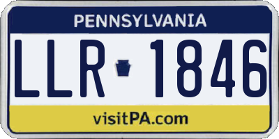 PA license plate LLR1846