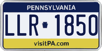 PA license plate LLR1850
