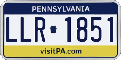 PA license plate LLR1851