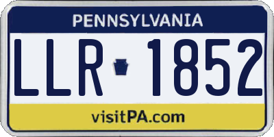 PA license plate LLR1852