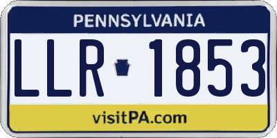 PA license plate LLR1853