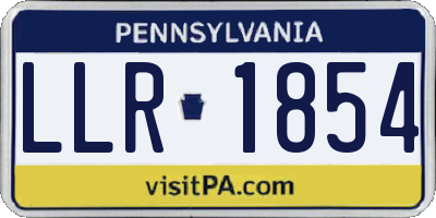 PA license plate LLR1854