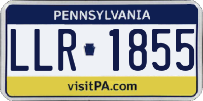 PA license plate LLR1855