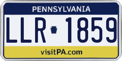 PA license plate LLR1859