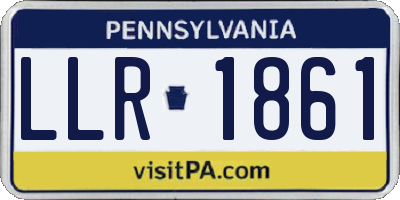 PA license plate LLR1861