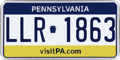 PA license plate LLR1863