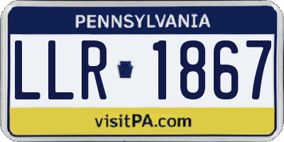 PA license plate LLR1867