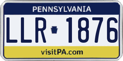 PA license plate LLR1876
