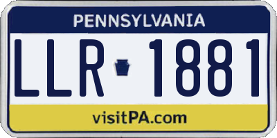 PA license plate LLR1881