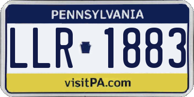 PA license plate LLR1883