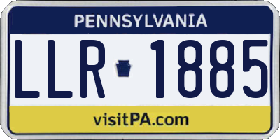 PA license plate LLR1885