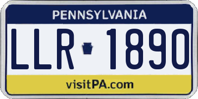 PA license plate LLR1890