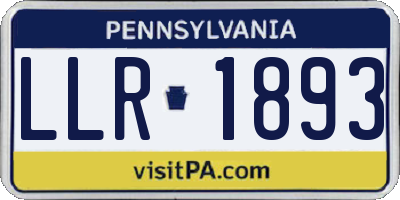 PA license plate LLR1893