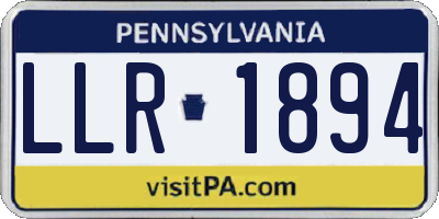 PA license plate LLR1894